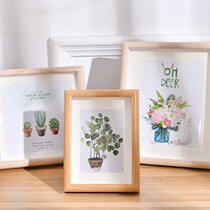 7 Photo frame European solid wood stand wall 5 inch 6 inch 7 inch 8 inch 10 inch A4 inch 12 inch desktop mount cross-vertical