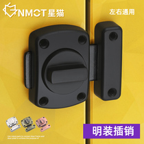 Punch-free toilet door buckle door bolt door latch door lock push-pull anti-theft buckle toilet sliding door wooden door latch lock