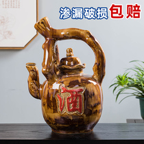 Jingdezhen ceramic wine jar household wine bottle empty bottle high-grade old-fashioned seal 10 pounds 5 five pounds of bubble wine jug