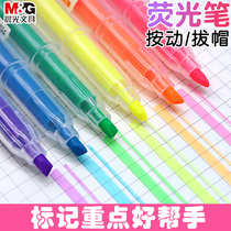 Chenguang native flavor fluorescent color pen Color marking Student candy color marker bold oblique head marking pen Light color Miffy with fragrance to draw key points Hand account multi-color pen set