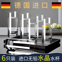 German legle imported crystal glass water cup milk heat-resistant tea cup household set hand Cup shelf lettering