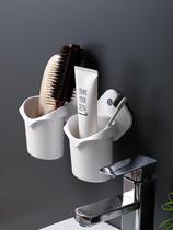 Wall-mounted non-perforated comb toothbrush cartridge shelf storage toothpaste Wall free rack bathroom toilet box