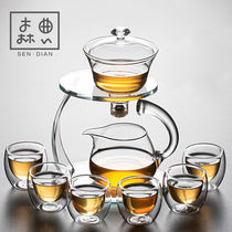 Lazy kung fu tea set automatic tea maker household glass tea cup office meeting guest Japanese teapot small set