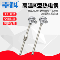 K-type high temperature thermocouple 2520 stainless steel WRN-130 230 brick kiln temperature probe temperature measuring rod 1300 degrees
