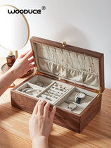 Wood is walnut jewelry box storage box high-grade necklace earrings ring solid wood handwear jewelry box