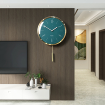Nordic home light luxury wall clock creative atmospheric clock bell decoration living room wall modern simple quartz clock