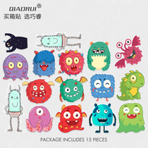 Cartoon little monster laptop stickers luggage suitcase Tide brand decoration waterproof no glue paste painting Chinese style female ins trend no glue no marks special cute retro