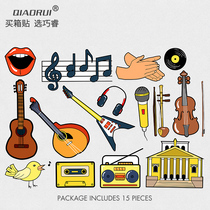 Music Rock Bar Musical Instrument Computer Luggage Sticker Trolley Case Waterproof Sticker Tide Brand A4-379 Whole Tide Brand Personality Decoration Graffiti Cartoon Creative Chinese Style Sticker