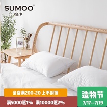 Nordic Japanese style solid wood bed 1 8m double bed Modern simple 1 5m soft bed Ash bed