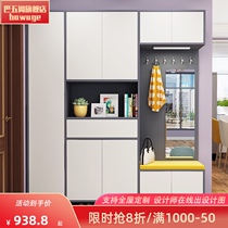 Custom European-style shoe cabinet 2021 new foyer cabinet entry coat cabinet simple modern shoe stool one-piece entrance cabinet