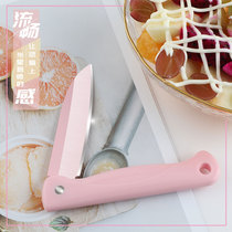 Rice star kitchen fruit knife Stainless steel folding knife Household portable cute fruit knife Girl portable paring knife