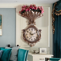 Peacock clock wall clock living room home fashion creative quartz clock European luxury trend hanging wall atmospheric super quiet