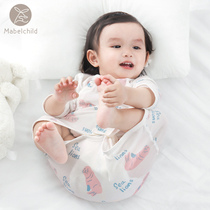 mabelchild baby dressing gown summer spring and autumn thin cotton seven-point sleeve air conditioning clothing childrens nightgown baby pajamas