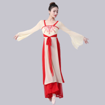 Chinese style elegant gauze rhyme classical dance clothes female Chinese dance practice clothes folk dance fan dance performance clothes