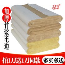 Hairy edge paper calligraphy practice paper imitation hand-free thickening half-raw and mature antique brush characters for beginners to practice special Yuan Shu calligraphy grass four feet and six feet to open a long strip of Jiajiang bamboo