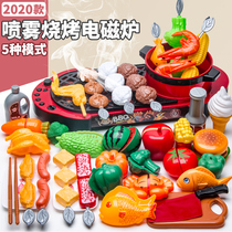 Childrens rotary grill toy house simulation kitchen hot pot girl baby skewers skewers set gift