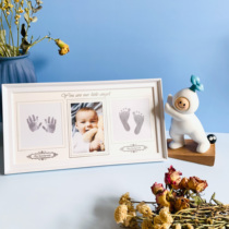 Newborn souvenir calligraphy and painting full moon 100 days Baby commemorative table photo frame baby handprint footprint pad year old gift