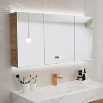 Toilet bathroom mirror cabinet wall-mounted bathroom storage cabinet with shelf toilet separate cabinet with light