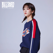 blizzard blizzard Official Game Around Hailan House Joint Soldiers 76 Round Neck Blue Sweatshirt Couple