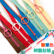 No. 3 resin closed zipper heterocolored teeth DIY canvas bag zipper pocket zipper accessories pillow accessories candy color bump