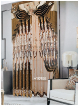 European style large hollow embroidered curtain window fabric finished shading living room bedroom balcony low price high quality