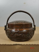 Ancient hand heater antique heating small hand stove portable portable copper hand stove pure copper burning charcoal Hanfu incense burner