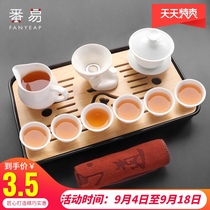 Cover bowl three tea bowl Chinese white porcelain cup kung fu tea set ceramic with lid tea is not hot