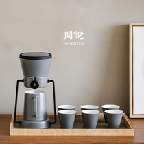 Wen said) grayscale kung fu tea set simple light luxury household high-end tea cup ceramic lazy automatic tea maker