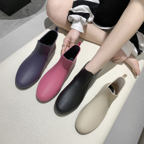 Japan and South Korea fashion rain boots ladies non-slip rain boots short tube shopping kitchen rubber shoes Restaurant low-top work waterproof shoes summer