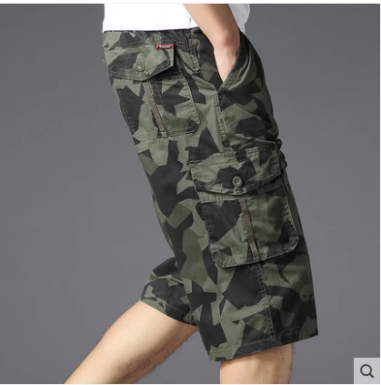 Мужские летние шорты, трендовые камуфляжные штаны для отдыха, в корейском стиле