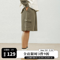 714street Summer Shorts Mens Japanese retro sports pants in Tide Waffger Pants American Five-Different Pants