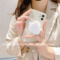 Net celebrity cartoon chubby duck bracket vivos9 mobile phone shell s7 niche style s9e cute s1 personality iqooz3 girl heart iqoo7 all-inclusive female iqoo liquid silicone iq