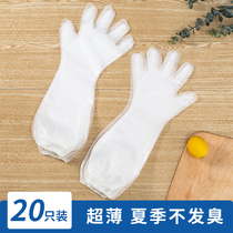 Japanese dishwashing gloves Summer thin section lengthened disposable household cleaning laundry food grade non-rubber latex gloves