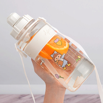 Large capacity water cups for men and women portable students outdoor sports fitness kettle 2000ml plastic cup sippy cup