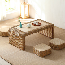 Rattan Japanese tatami tea table living room balcony window table Zen tea table simple Kang a few small low table combination