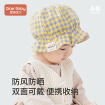 Baby hats spring and autumn thin Korean cute super cute boys and girls infant childrens basin hats baby fishermans hat