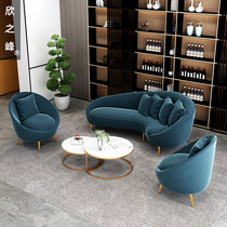 Office sofa reception Business modern simple guest rest three small office sofa coffee table combination