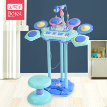 Beifenle drum set Childrens beginner Male and female baby toys Percussion instruments Drums Musical instruments Jazz drums Electronic drums