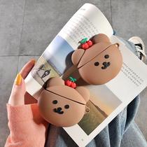 ins Cartoon Cherry Bear applicable Airpods protective case Apple 1 2 generation wireless Bluetooth wireless headset silicone case
