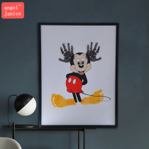 Hand footprints 100 days commemorative gifts newlyweds wedding big hands plus small hands gifts couple color muddy photo frame diy