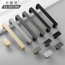 Light luxury gold handle bronze cabinet door modern simple cabinet door wardrobe handle black American drawer Gray
