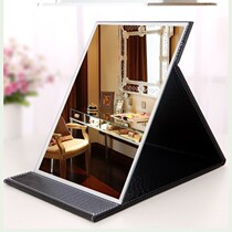 Hot selling jewelry store counter mirror jewelry store special mirror portable foldable makeup mirror black leather jewelry mirror
