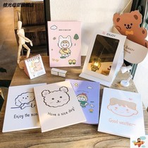 Cartoon cute desktop mirror desktop folding vanity mirror large student dormitory paper portable makeup