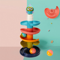 Stacked music turning Tower toys baby rotating track rolling ball puzzle early education 3-5-6-7-8 months or more