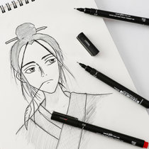 Japan UNI Mitsubishi needle pen Primary School students drawing hand-drawn comic design Hook pen Art special PIN-200 childrens painting stroke tracing black red pen