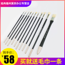Monet Gouache Pen Watercolor Painting Pen Art Students Special Flat Head Nylon Round Head Brush Color Acrylic Oil Painting Paint Pen Professional Student Pen Examination Special Pen Black Knight Brush