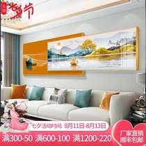 Light luxury atmosphere superimposed living room decorative painting sofa background wall painting stone to run horizontal version of high-end crystal porcelain hanging painting