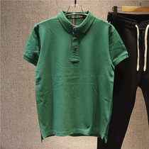 Xijiliang solid color casual polo shirt mens short-sleeved t-shirt European and American simple lapel Paul shirt Cotton top summer