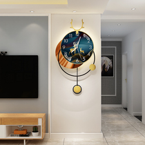 Light luxury personality decorative clock wall clock living room household fashion modern wall clock light Simple Nordic creative table