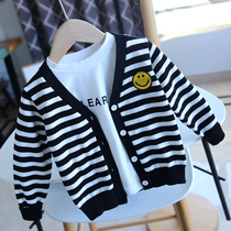 Childrens knitted cardigan 2021 autumn Korean baby sweater Baby cotton jacket mens and womens tops 1164